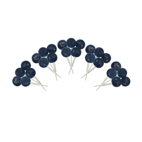 Dobsons Blueberry Mega Lollies 25 Unwrapped Lollipops Bag British Gluten Free and Vegetarian Friendly Candy Lolly