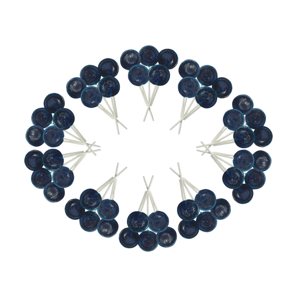 Dobsons Blueberry Mega Lollies 50 Unwrapped Lollipops Bag British Gluten Free and Vegetarian Friendly Candy Lolly