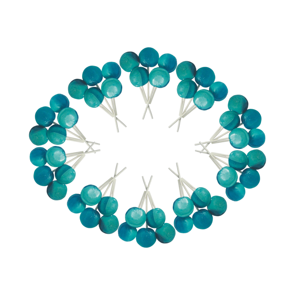 Dobsons Blue Raspberry Mega Lollies 50 Unwrapped Lollipops Bag British Gluten Free and Vegetarian Friendly Candy Lolly