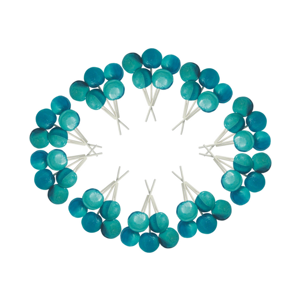 Dobsons Blue Raspberry Mega Lollies 50 Unwrapped Lollipops Bag British Gluten Free and Vegetarian Friendly Candy Lolly