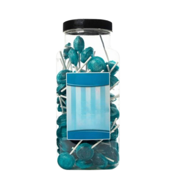 Dobsons Blue Raspberry Mega Lollies 90 Unwrapped Lollipops Jar British Gluten Free and Vegetarian Friendly Candy Lolly