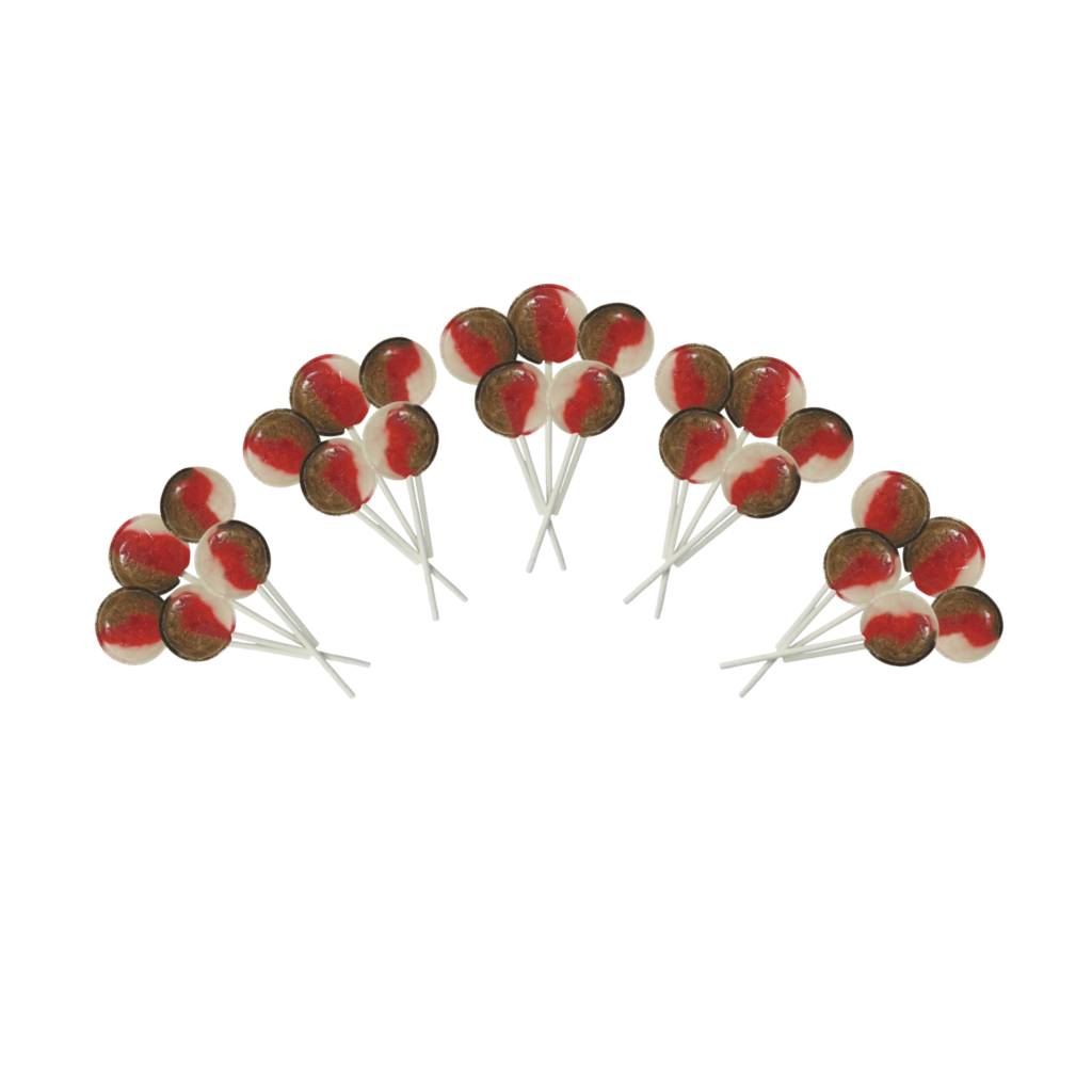 Dobsons Cherry Cola Mega Lollies 25 Unwrapped Lollipops Bag British Gluten Free and Vegetarian Friendly Candy Lolly