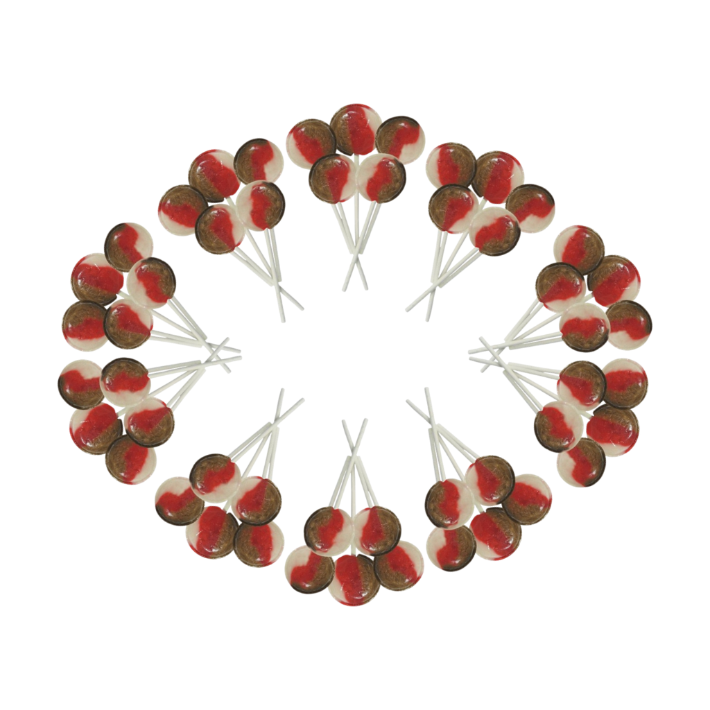 Dobsons Cherry Cola Mega Lollies 50 Unwrapped Lollipops Bag British Gluten Free and Vegetarian Friendly Candy Lolly