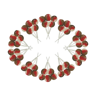 Dobsons Cherry Cola Mega Lollies 50 Unwrapped Lollipops Bag British Gluten Free and Vegetarian Friendly Candy Lolly