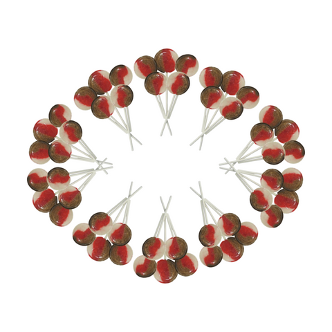 Dobsons Cherry Cola Mega Lollies 50 Unwrapped Lollipops Bag British Gluten Free and Vegetarian Friendly Candy Lolly