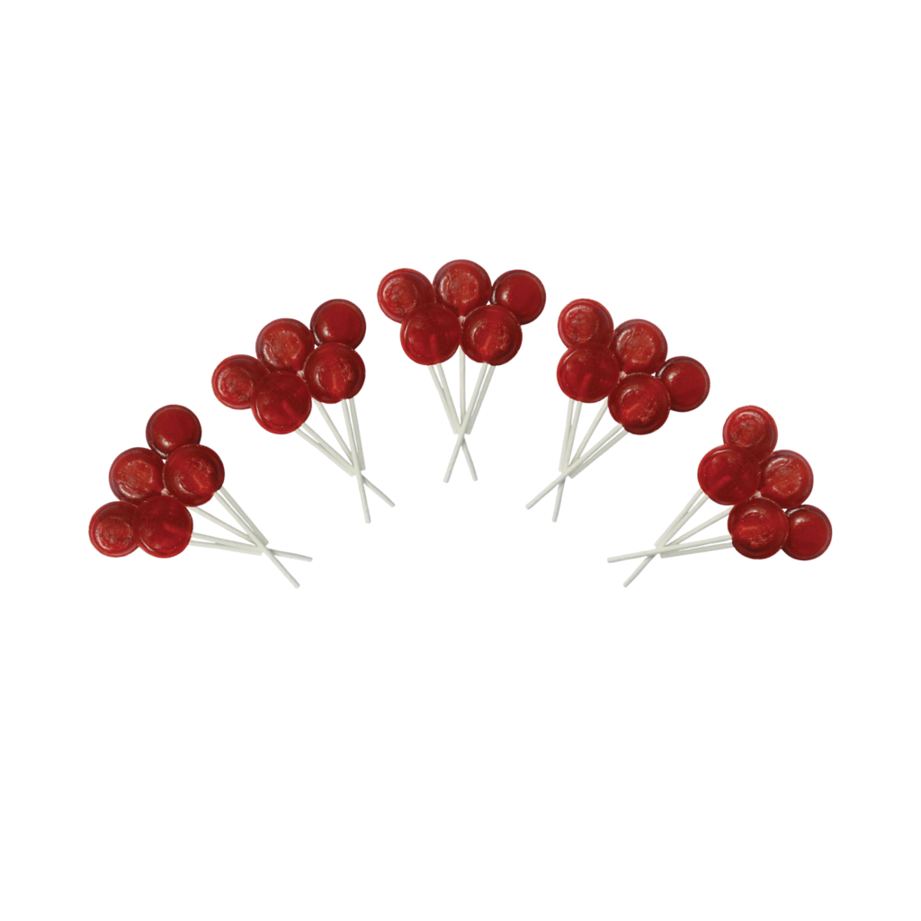 Dobsons Cherry Mega Lollies 25 Unwrapped Lollipops Bag British Gluten Free and Vegetarian Friendly Candy Lolly