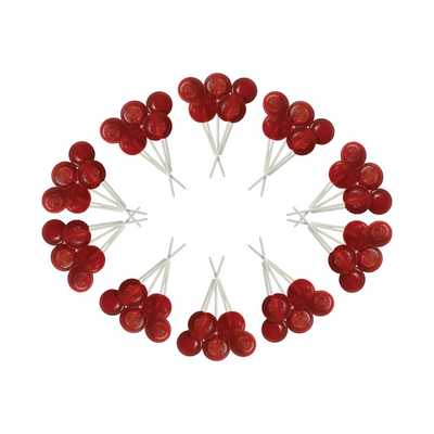 Dobsons Cherry Mega Lollies 50 Unwrapped Lollipops Bag British Gluten Free and Vegetarian Friendly Candy Lolly
