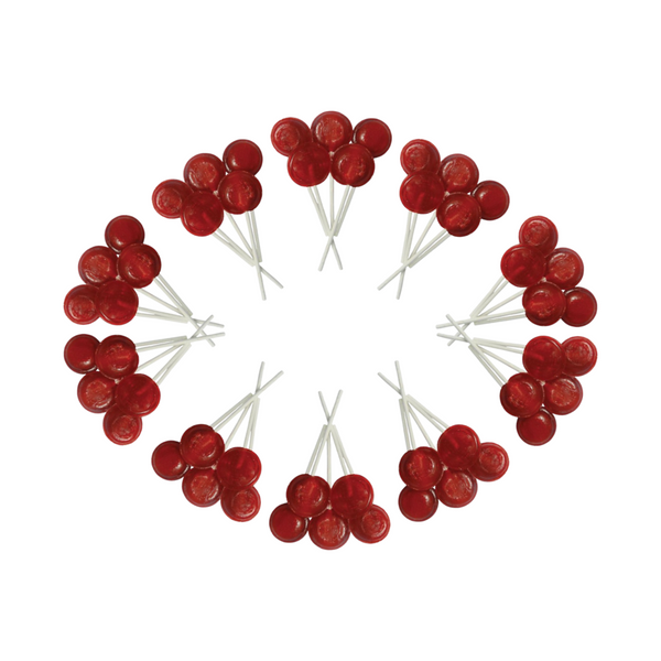 Dobsons Cherry Mega Lollies 50 Unwrapped Lollipops Bag British Gluten Free and Vegetarian Friendly Candy Lolly