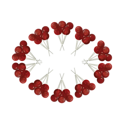 Dobsons Cherry Mega Lollies 50 Unwrapped Lollipops Bag British Gluten Free and Vegetarian Friendly Candy Lolly