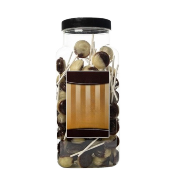 Dobsons Chocolate Mega Lollies 90 Unwrapped Lollipops Jar British Gluten Free and Vegetarian Friendly Candy Lolly