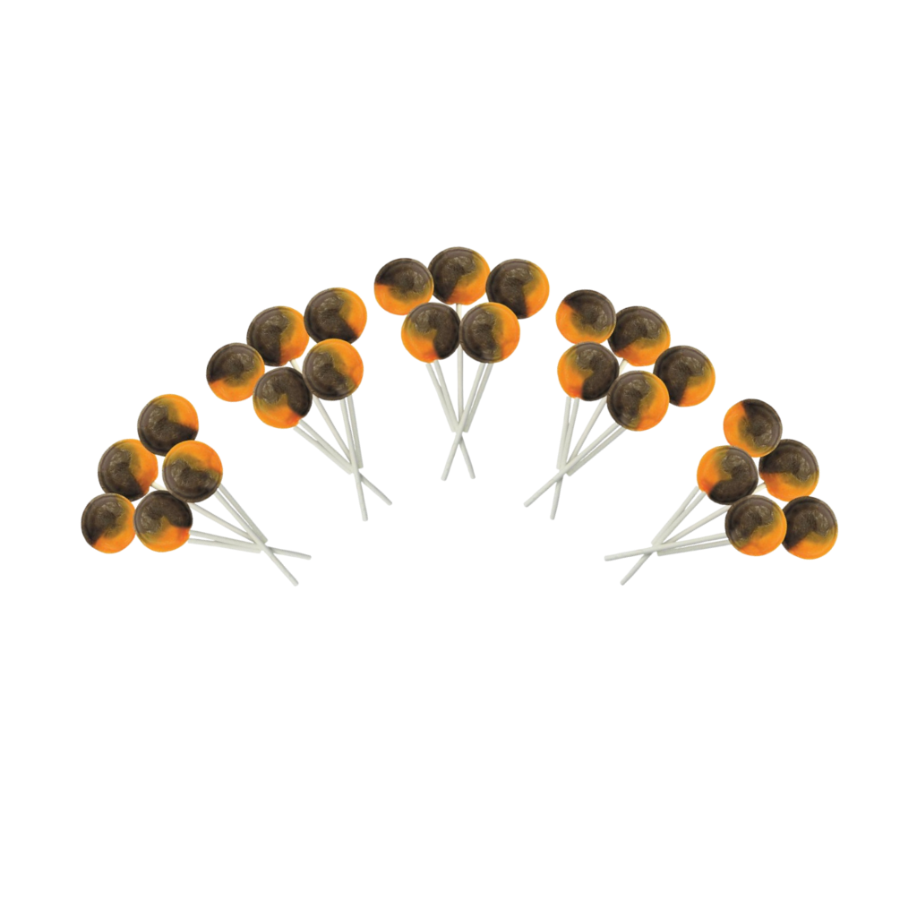 Dobsons Chocolate Orange Mega Lollies 25 Unwrapped Lollipops Bag British Gluten Free and Vegetarian Friendly Candy Lolly