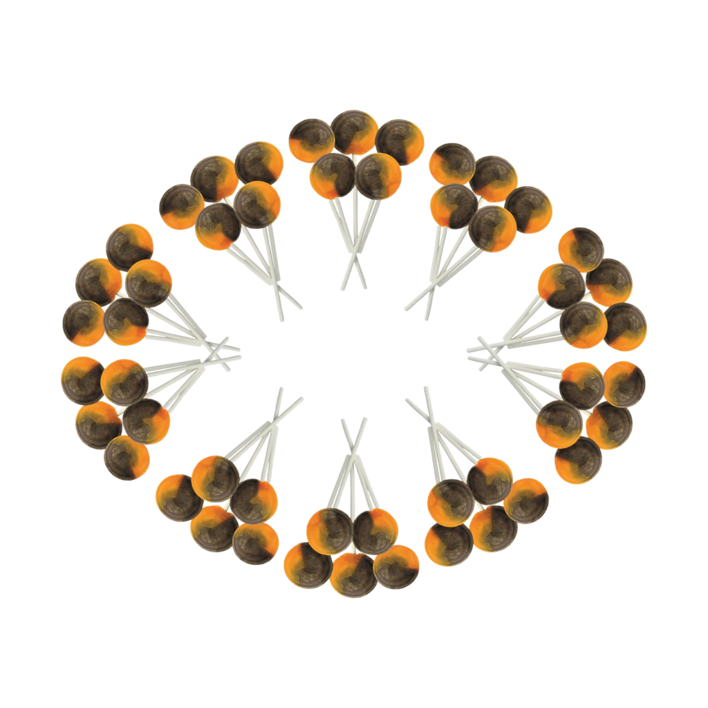 Dobsons Chocolate Orange Mega Lollies 50 Unwrapped Lollipops Bag British Gluten Free and Vegetarian Friendly Candy Lolly