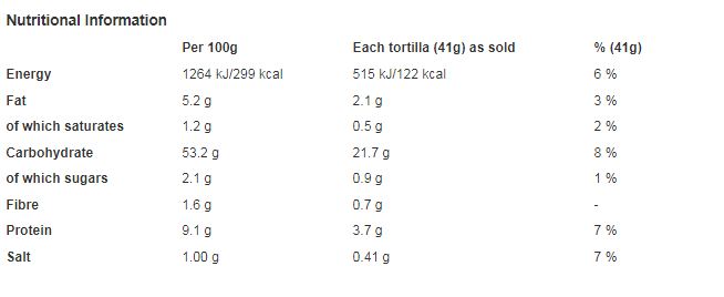 Old El Paso 8 Regular Tortillas 326g (Pack of 6)