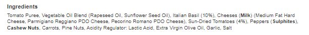 Sacla' No.2 Sun-Dried Tomato Pesto 190g (Pack of 6)