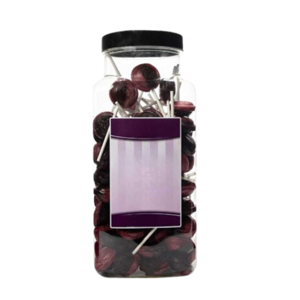 Dobsons Dandelion and Burdock Mega Lollies 90 Unwrapped Lollipops Jar British Gluten Free and Vegetarian Friendly Candy Lolly