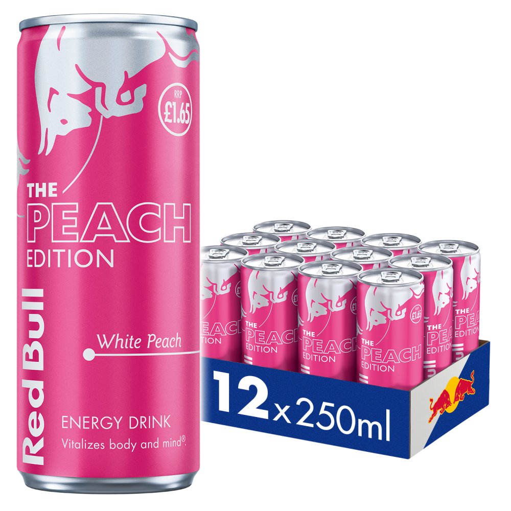 Red Bull Energy Drink Peach Edition White Peach 12 x 250ml (Pack of 1)