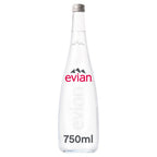 evian Still Natural Mineral Water Glass Bottle 750ml (Pack of 12)