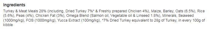Harringtons Rich in Turkey with Veg Dry Adult Dog Food 1kg (Pack of 5)