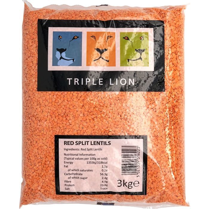 T/L Red Split Lentils 3Kg (Pack of 1)