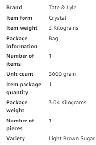 Tate and Lyle Light Brown Soft Pure Cane Sugar 3kg (Pack of 4)