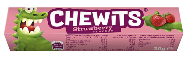 Chewits Strawberry Flavour 30g (Pack of 40)