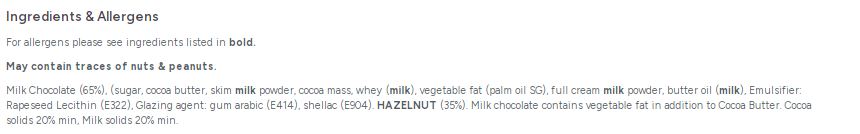 Carol Anne Milk Chocolate Hazelnuts 100g Bag