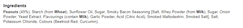 That’s Nuts Walkers Smoky Bacon Sharing Coated Peanuts 160g (Pack of 8)