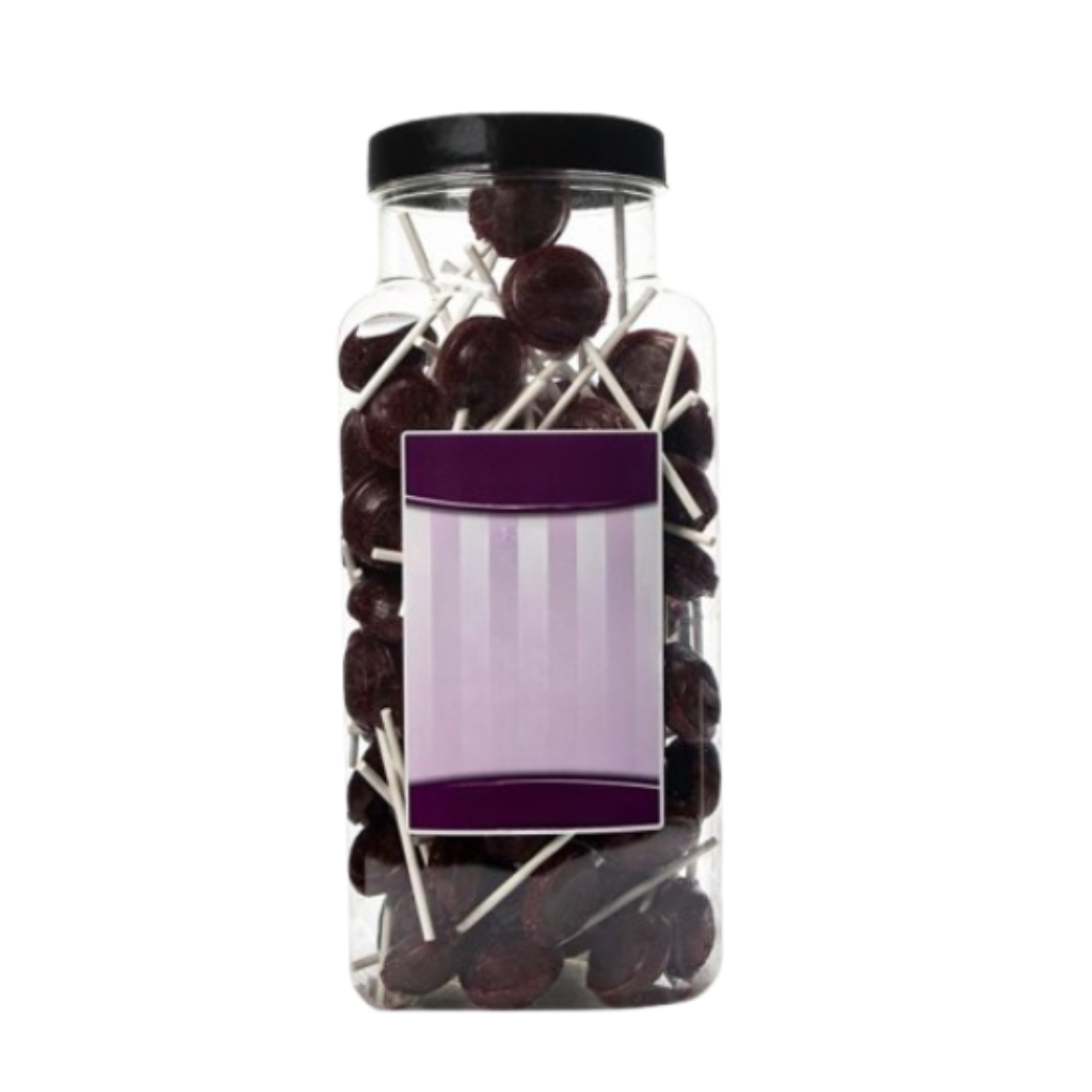 Dobsons Grape Mega Lollies 90 Unwrapped Lollipops Jar British Gluten Free and Vegetarian Friendly Candy Lolly