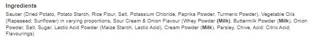 Golden Wonder Saucers Sour Cream & Onion Flavour 40g (Pack of 18)