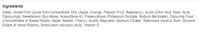 Vimto Real Fruit Squash Raspberry, Orange & Passionfruit 725ml (Pack of 12)