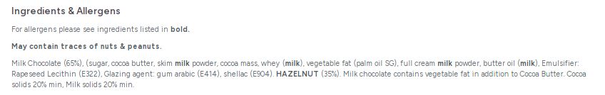 Carol Anne Milk Chocolate Hazelnuts 1kg Bag