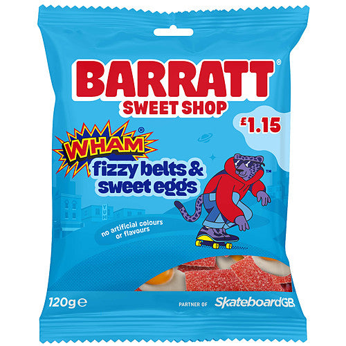 Barratts Wham Fizzy Belts & Sweet Eggs 120g (Pack of 12)
