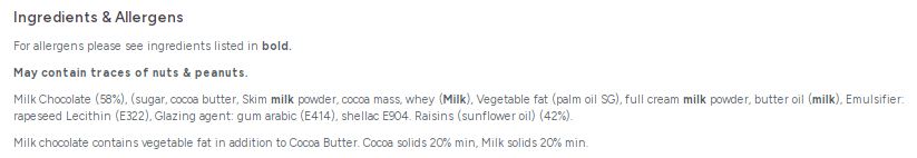 Carol Anne Milk Chocolate Raisins 1kg Bag