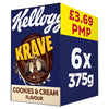 Kellogg's Krave Cookies & Cream Cereal 375g (Pack of 6)