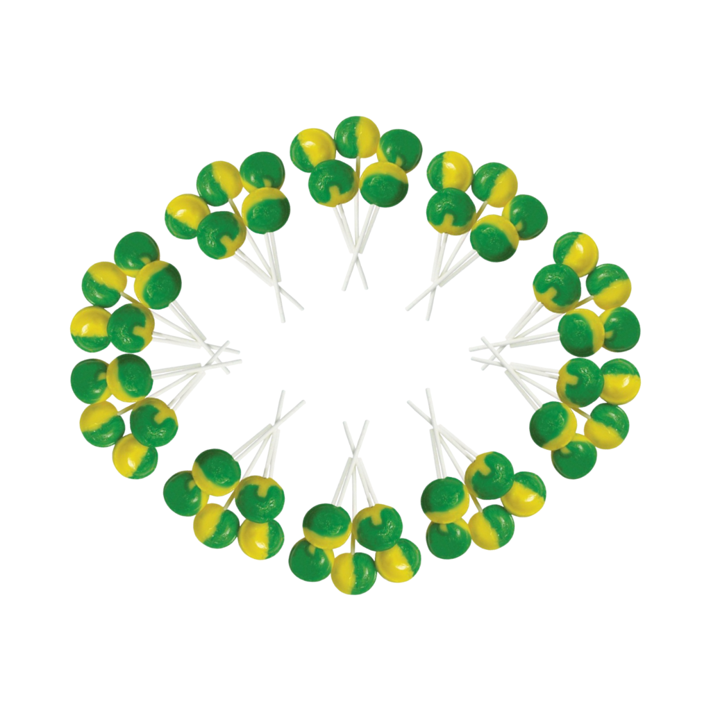 Dobsons Lemon and Lime Mega Lollies 50 Unwrapped Lollipops Bag British Gluten Free and Vegetarian Friendly Candy Lolly