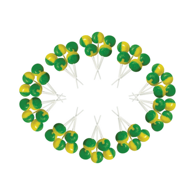 Dobsons Lemon and Lime Mega Lollies 50 Unwrapped Lollipops Bag British Gluten Free and Vegetarian Friendly Candy Lolly