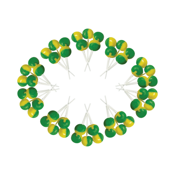 Dobsons Lemon and Lime Mega Lollies 50 Unwrapped Lollipops Bag British Gluten Free and Vegetarian Friendly Candy Lolly