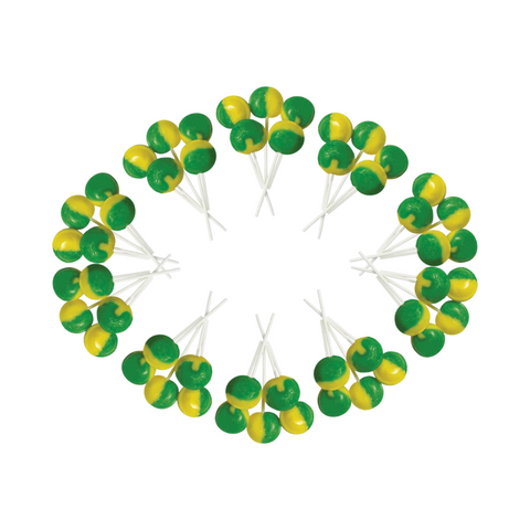 Dobsons Lemon and Lime Mega Lollies 50 Unwrapped Lollipops Bag British Gluten Free and Vegetarian Friendly Candy Lolly
