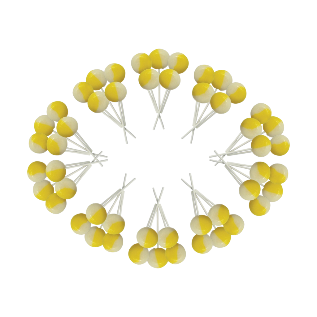 Dobsons Lemon Meringue Mega Lollies 50 Unwrapped Lollipops Bag British Gluten Free and Vegetarian Friendly Candy Lolly