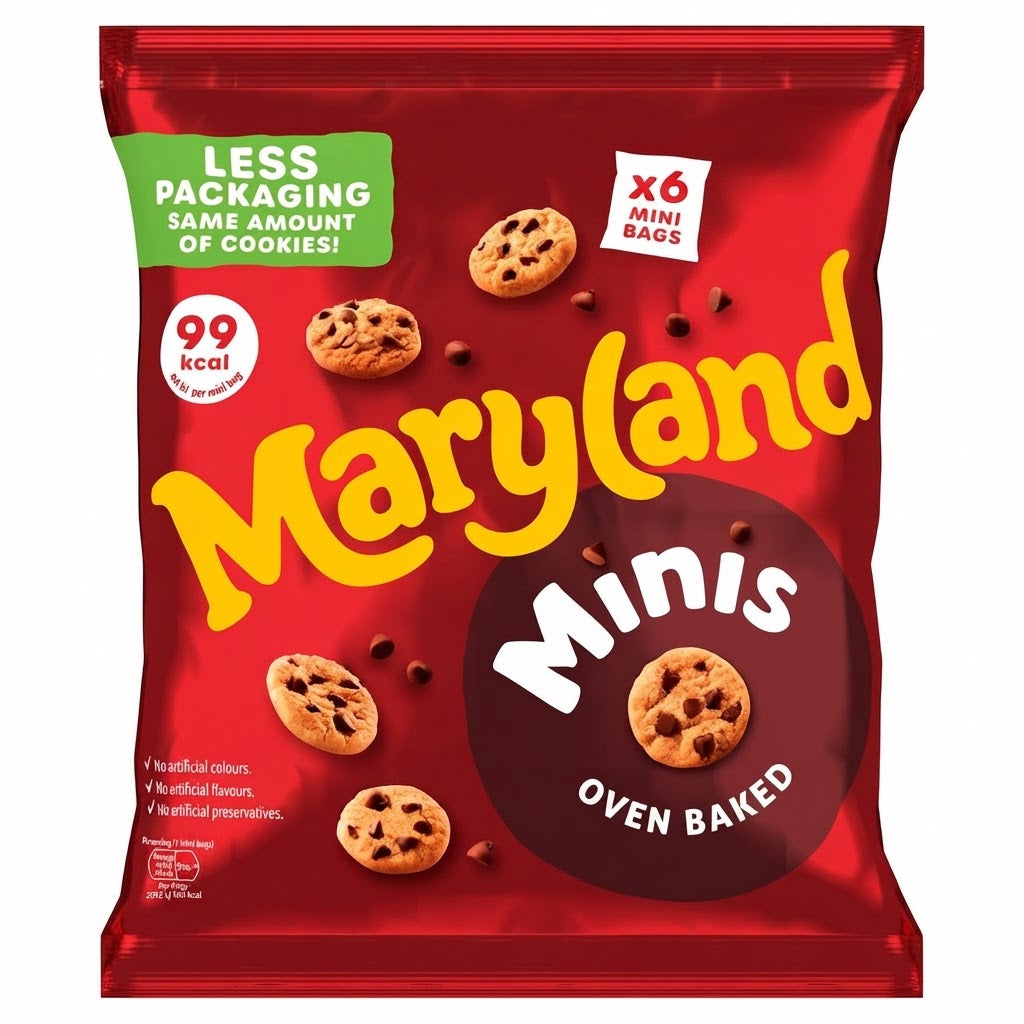 Maryland 6 Minis Choc Chip 118.8g (Pack of 10)