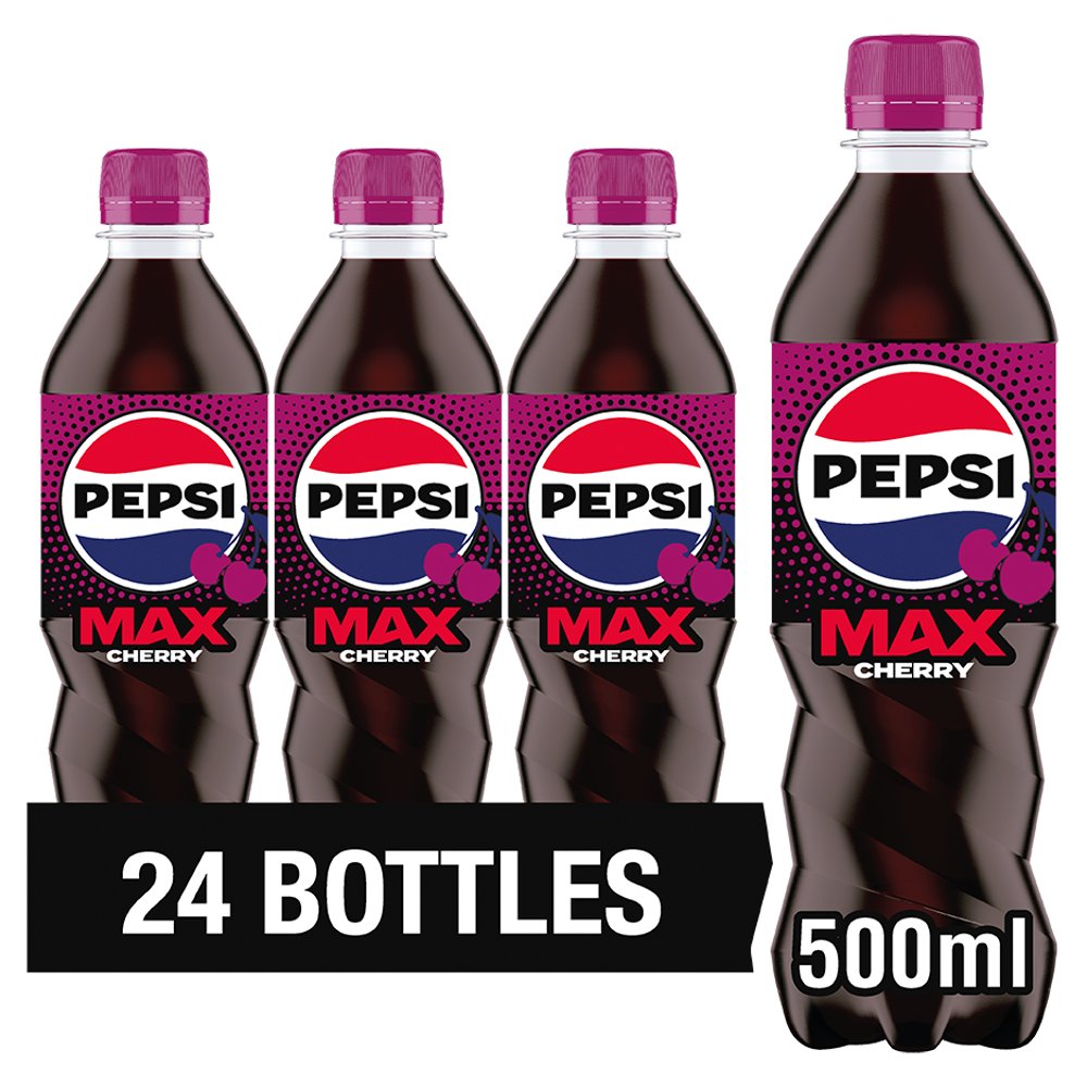 Pepsi Max Cherry No Sugar Cola Bottle 500ml (Pack of 24)