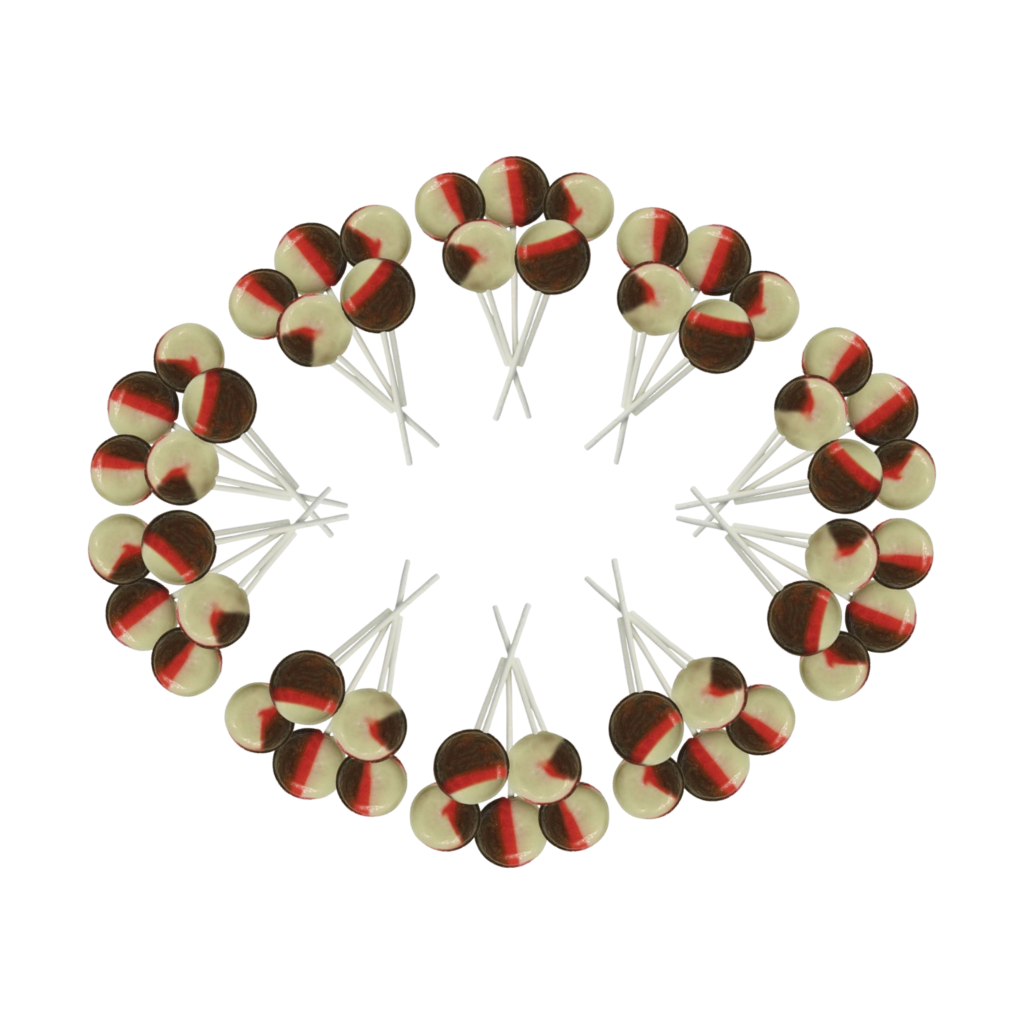 Dobsons Neapolitan Mega Lollies 50 Unwrapped Lollipops Bag British Gluten Free and Vegetarian Friendly Candy Lolly