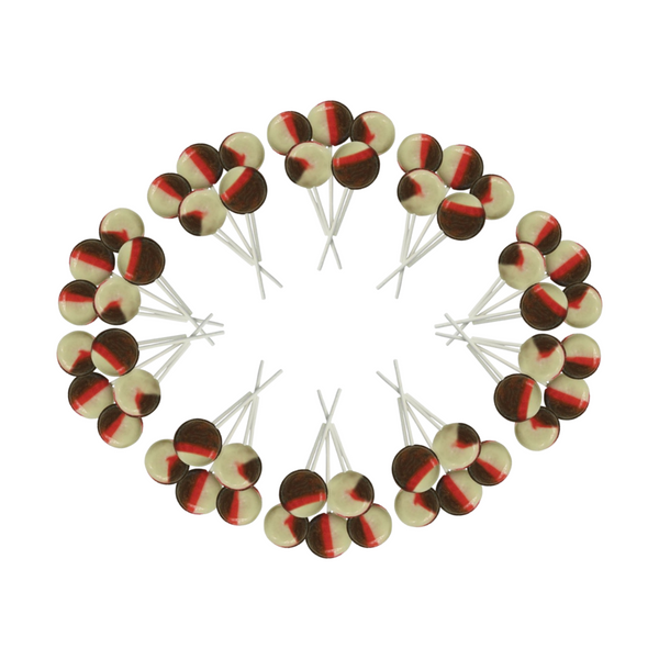 Dobsons Neapolitan Mega Lollies 50 Unwrapped Lollipops Bag British Gluten Free and Vegetarian Friendly Candy Lolly