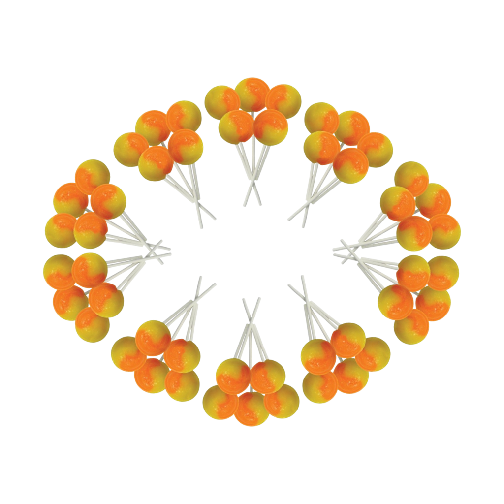 Dobsons Orange and Lemon Mega Lollies 50 Unwrapped Lollipops Bag British Gluten Free and Vegetarian Friendly Candy Lolly