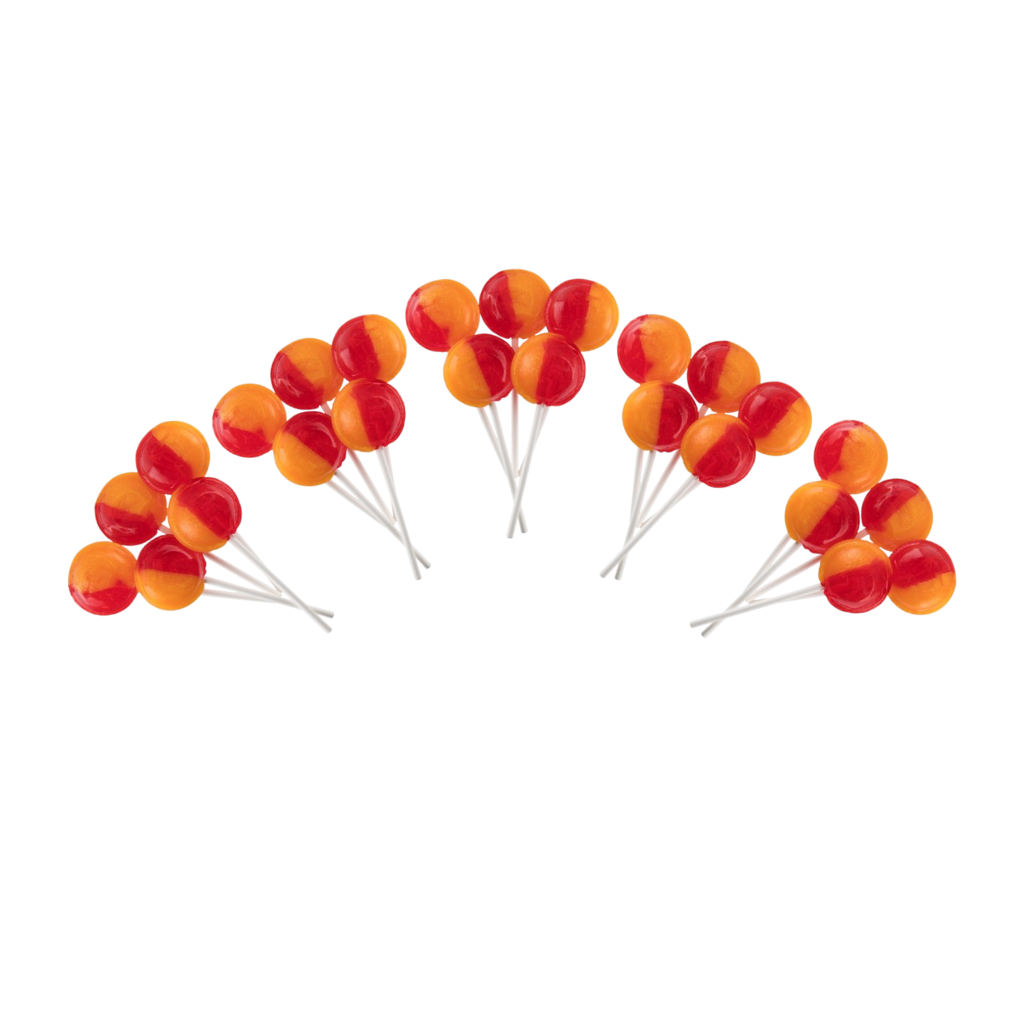 Dobsons Peach Melba Mega Lollies 25 Unwrapped Lollipops Bag British Gluten Free and Vegetarian Friendly Candy Lolly