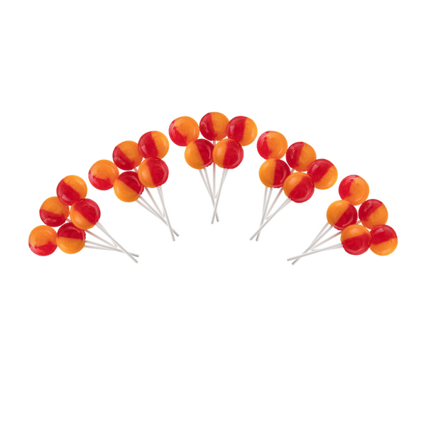 Dobsons Peach Melba Mega Lollies 25 Unwrapped Lollipops Bag British Gluten Free and Vegetarian Friendly Candy Lolly