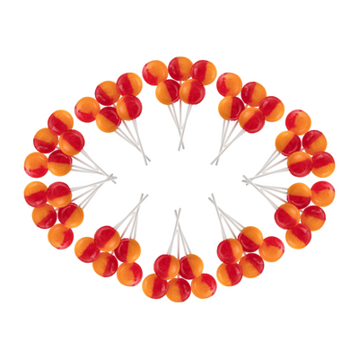 Dobsons Peach Melba Mega Lollies 50 Unwrapped Lollipops Bag British Gluten Free and Vegetarian Friendly Candy Lolly