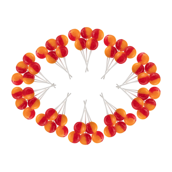 Dobsons Peach Melba Mega Lollies 50 Unwrapped Lollipops Bag British Gluten Free and Vegetarian Friendly Candy Lolly