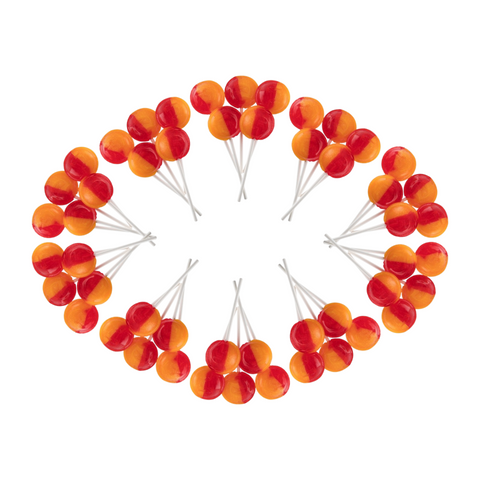 Dobsons Peach Melba Mega Lollies 50 Unwrapped Lollipops Bag British Gluten Free and Vegetarian Friendly Candy Lolly