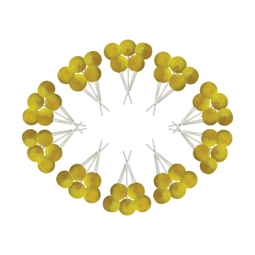 Dobsons Pineapple Mega Lollies 50 Unwrapped Lollipops Bag British Gluten Free and Vegetarian Friendly Candy Lolly